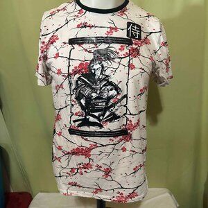 Original Gravity Samurai Men's Beige Floral T Shirt Size Medium